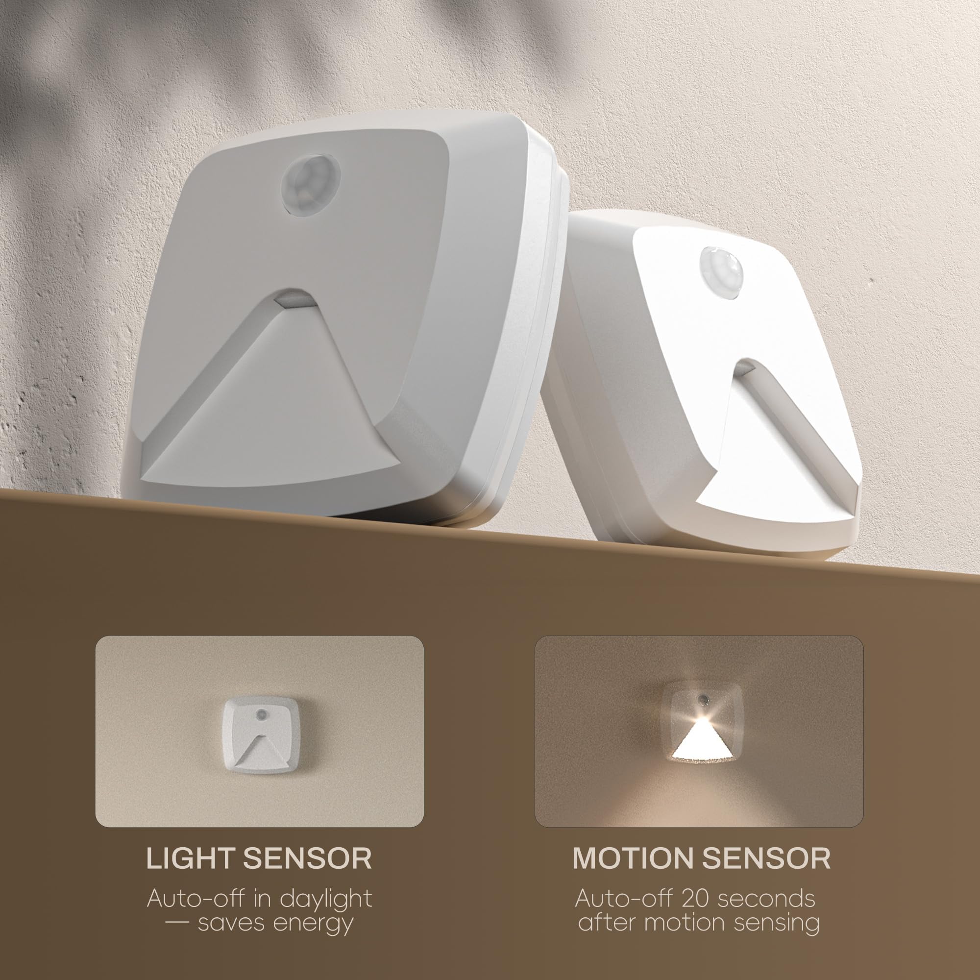 Innofox motion-sensor stair light angled 120 degrees detects movement.