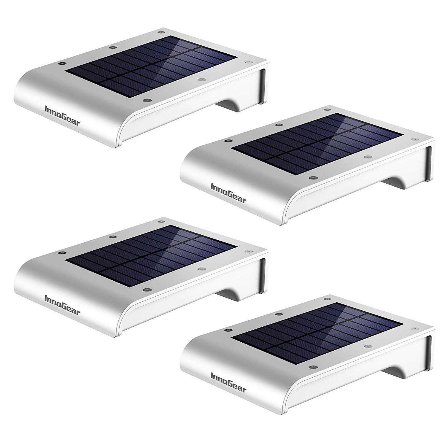 InnoGear outdoor solar panel powers long-lasting, wire-free illumination.