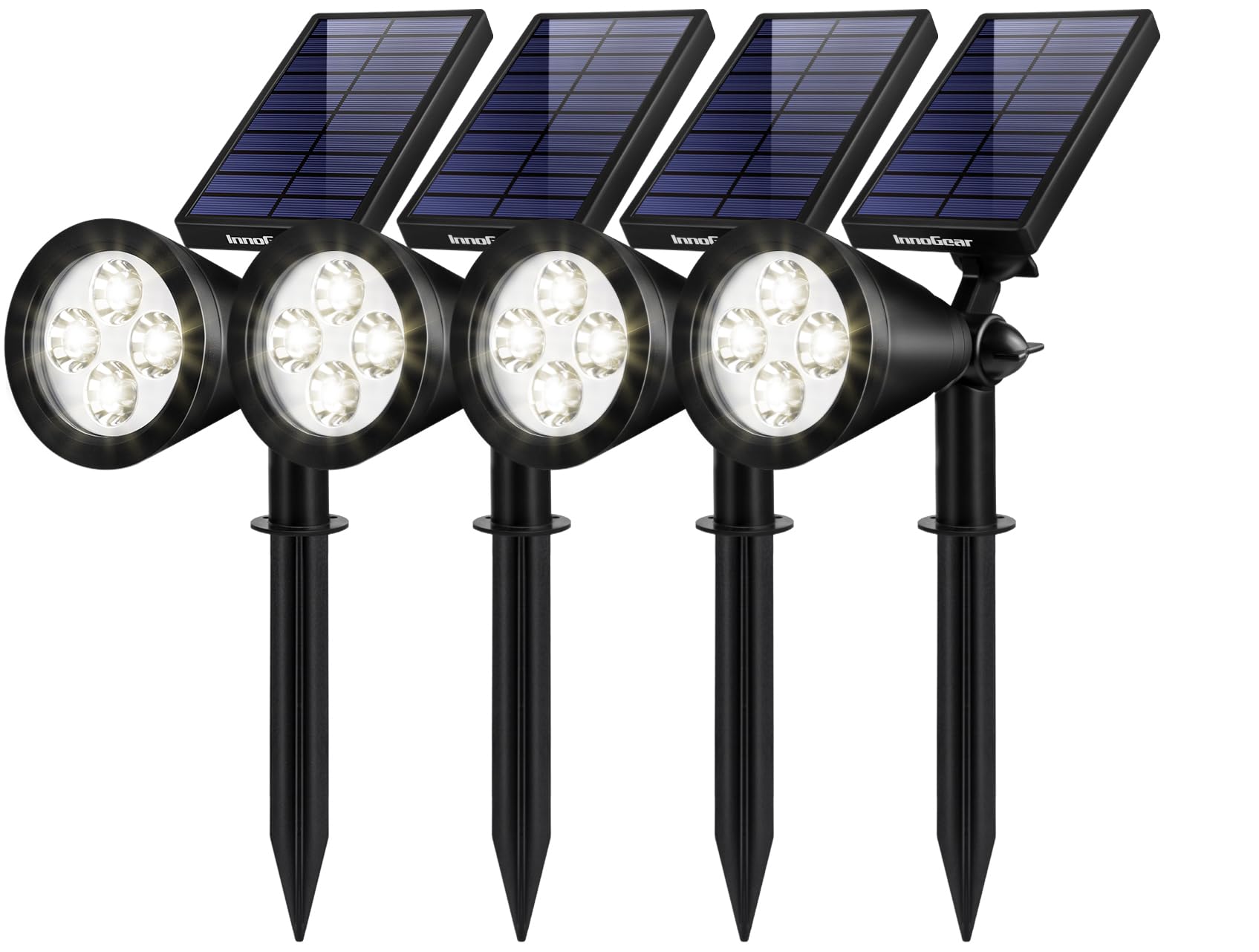 InnoGear solar light with adjustable panel showing flexible sun capture for outdoor use