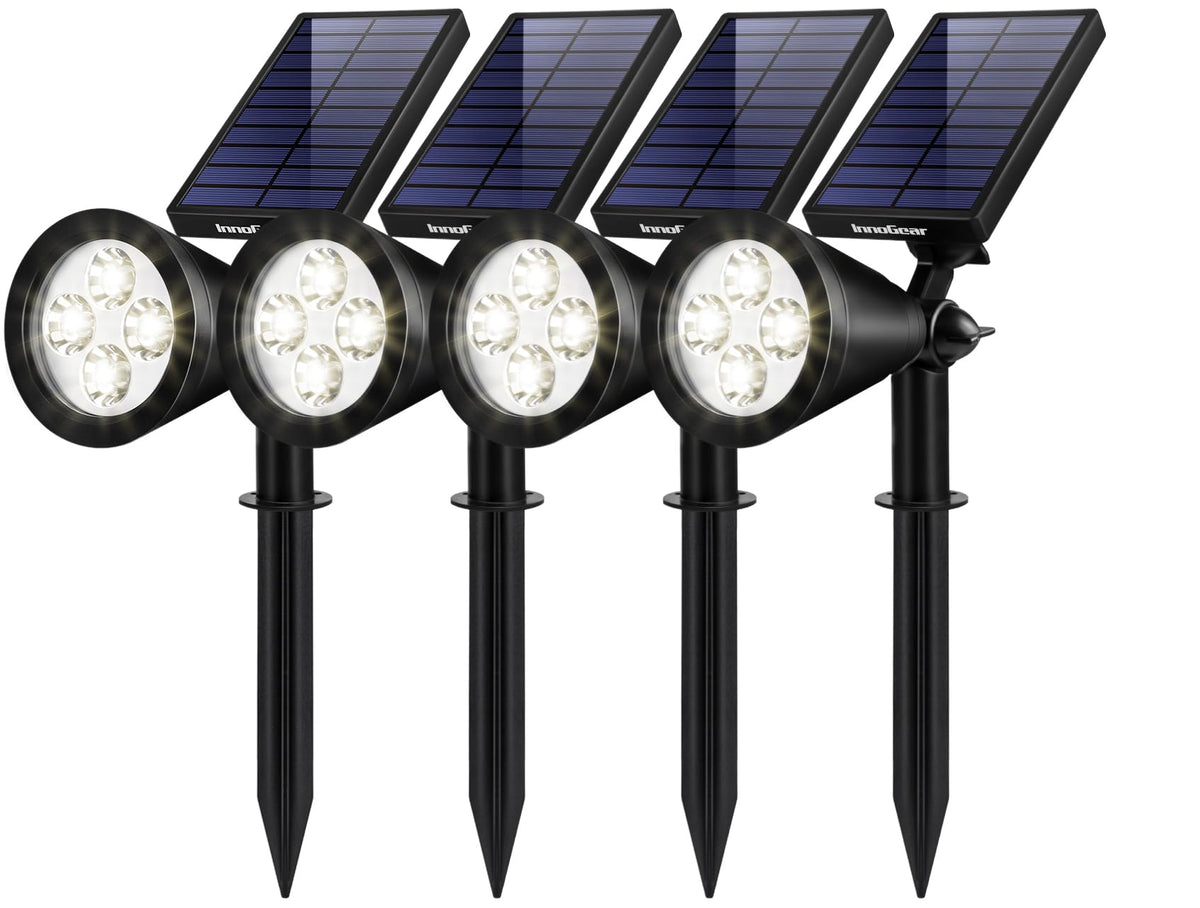InnoGear solar light with adjustable panel showing flexible sun capture for outdoor use