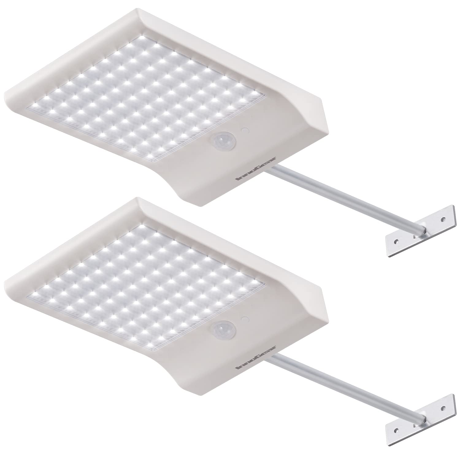InnoGear 80-LED solar gutter light, bright outdoor illumination for driveways and entrances.
