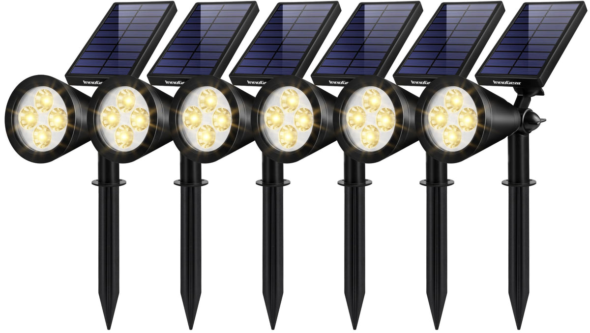 InnoGear solar lights with adjustable panel capture sunlight efficiently for consistent charging.