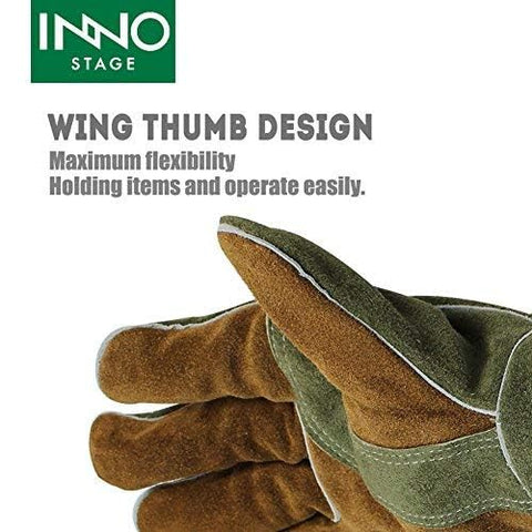 INNO STAGE gloves thickened palm cushions hands during heavy lifting.
