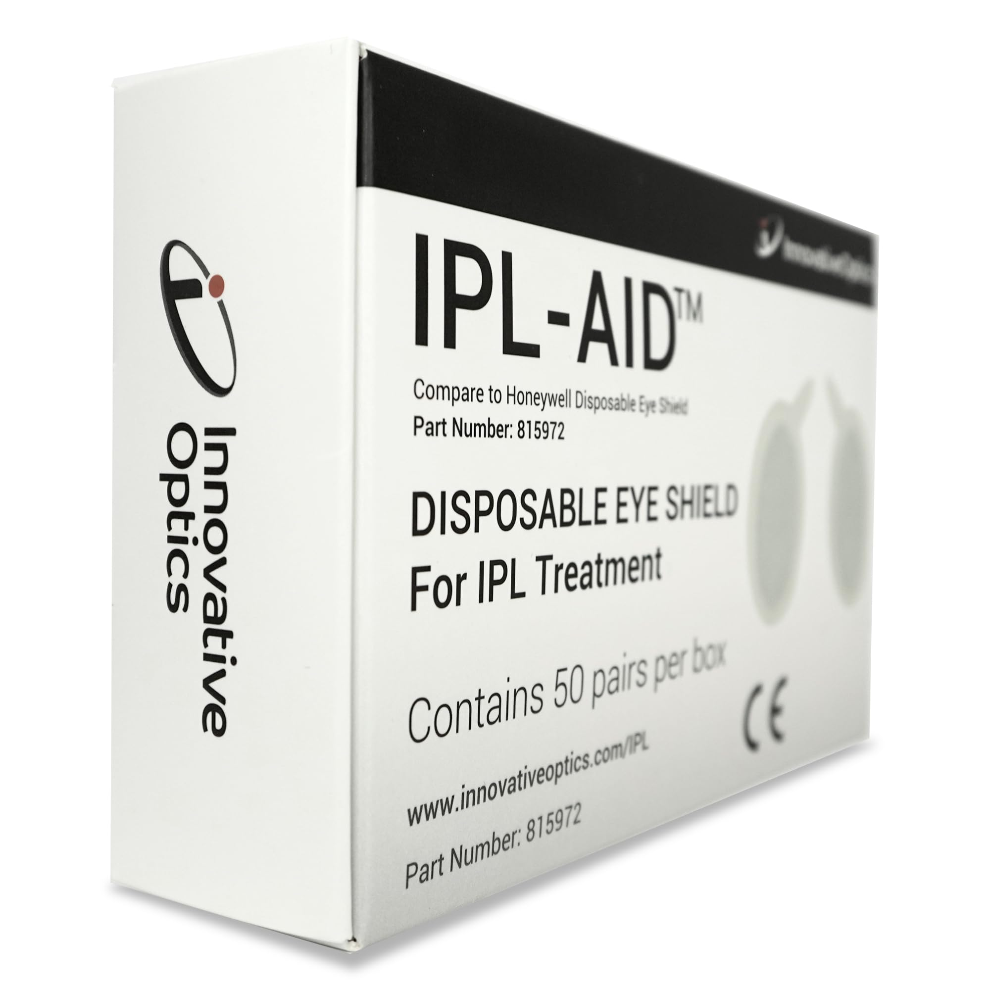Innovative Optics IPL-AID shield adhesive backing enables quick, clean application