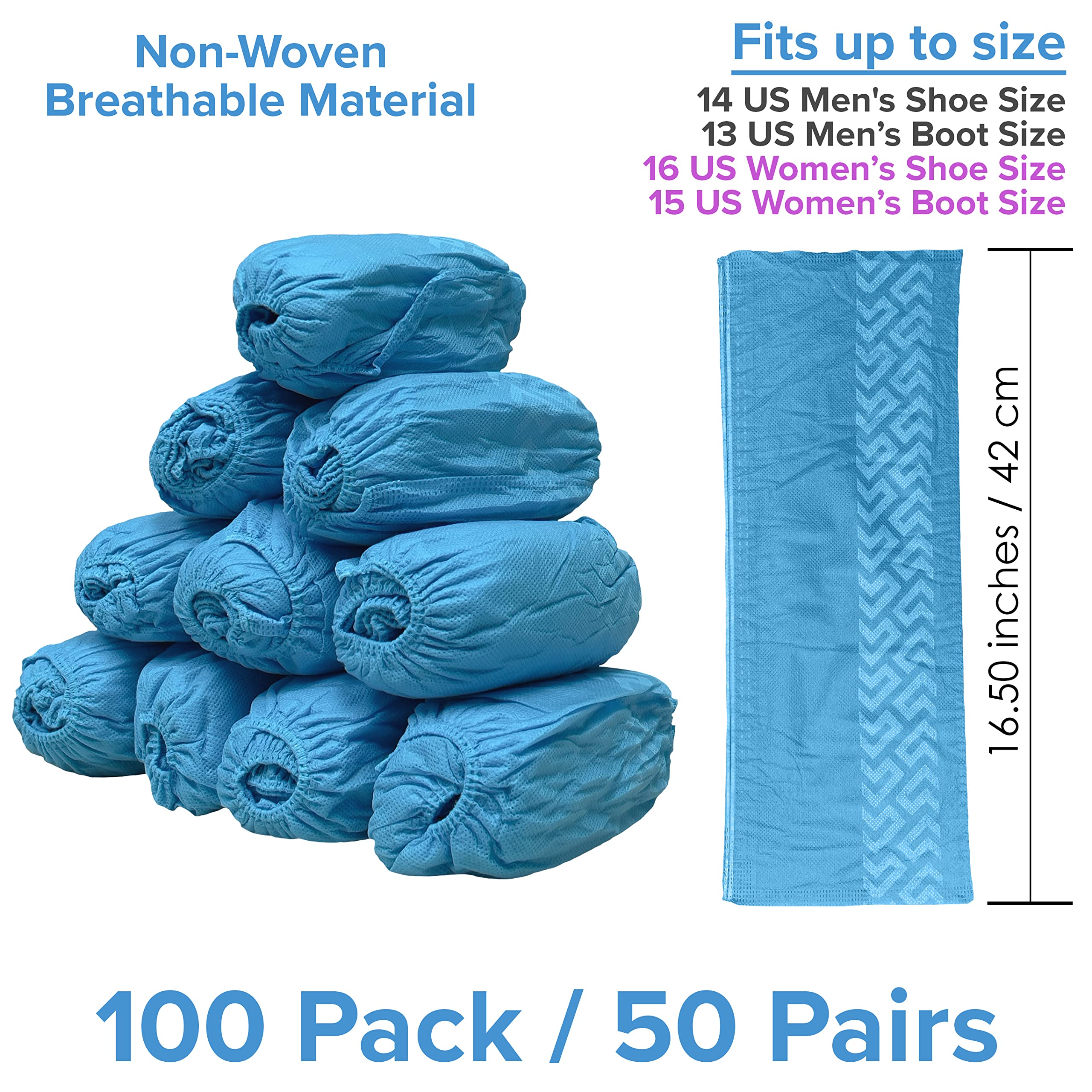 Innovative Haus elastic-band fit shoe covers secure and comfortable up to size 14.
