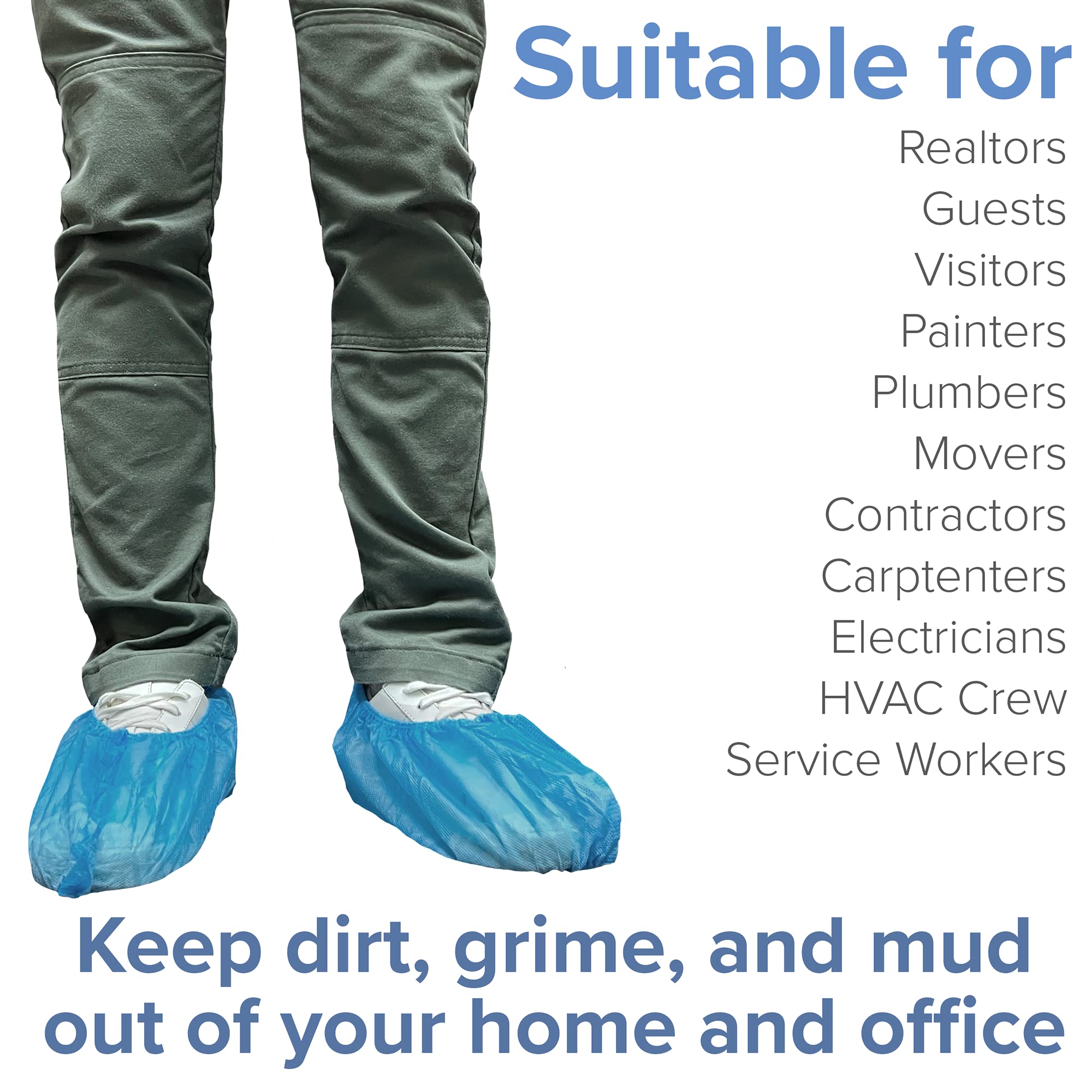Innovative Haus extra-large blue shoe covers suitable for professional use.