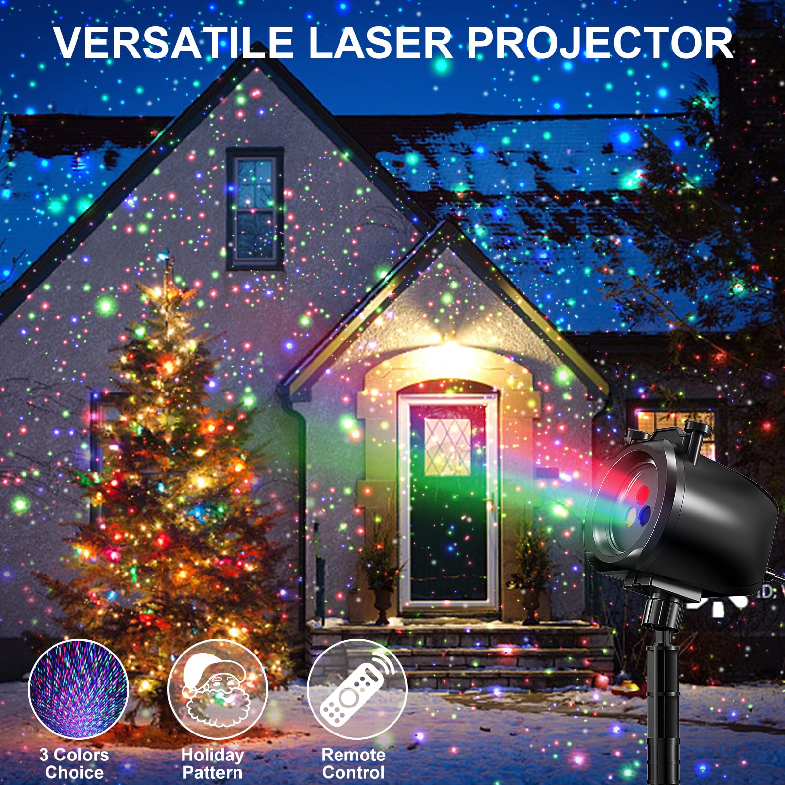 INNOWARMER Christmas Laser Projector offers 24 patterns for Christmas and Halloween themes