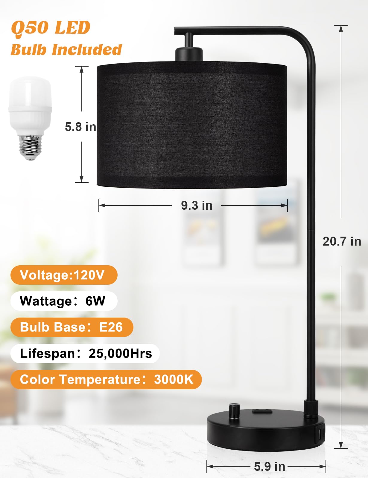 Innqoo versatile lamp suitable for bedroom, living room, or office.