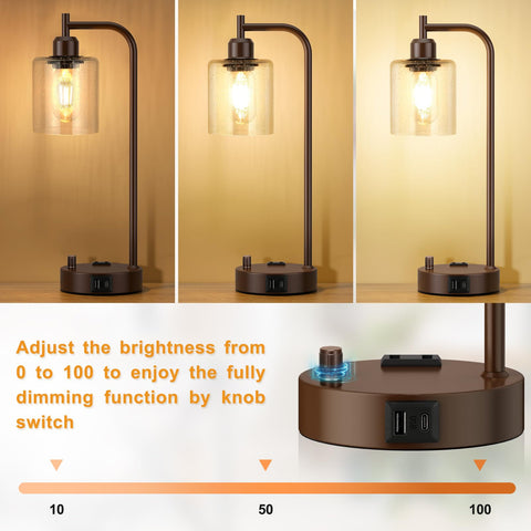 Innqoo bedside lamps with USB-C and USB ports for easy device charging.