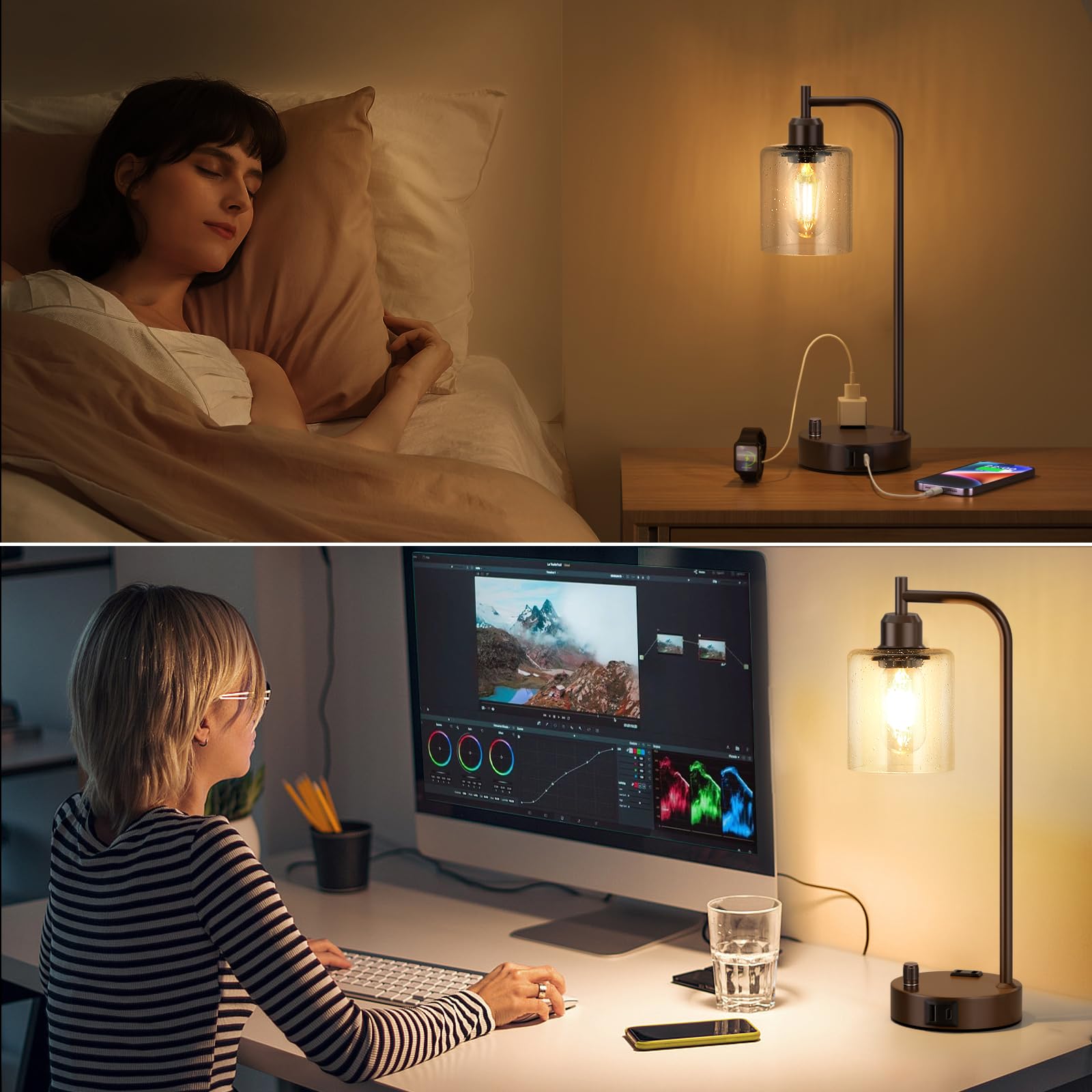 Innqoo brown matte finish lamps suit bedrooms, living rooms and offices.