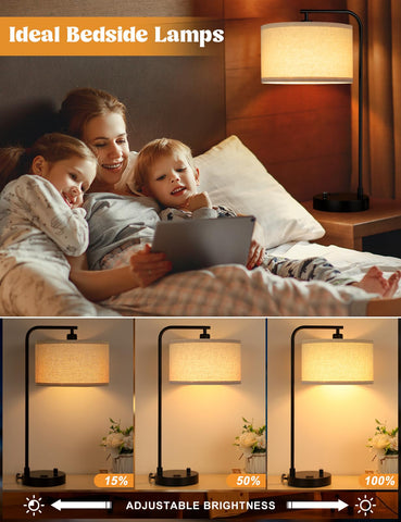 Innqoo dimmable bedside lamp with a smooth dimmer knob