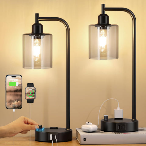 Innqoo dimmable bedside lamps with a simple rotary control