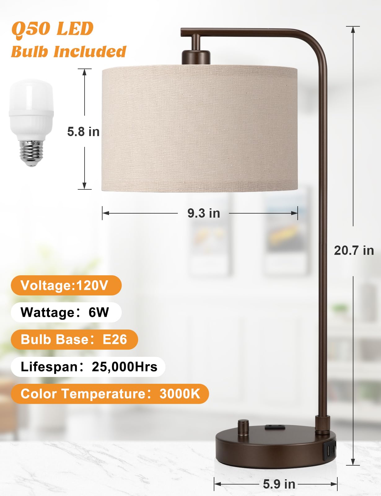 Innqoo easy-assembly table lamp ships ready to use