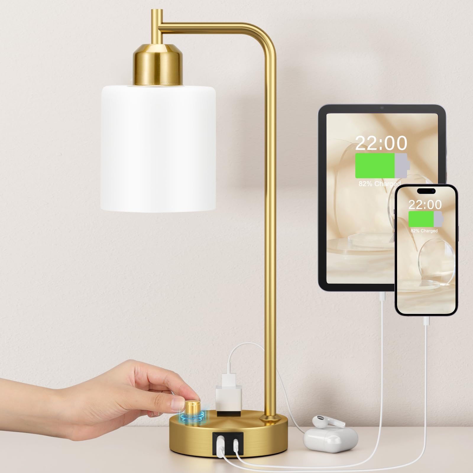 Innqoo Gold Lamp base with industrial design for a stylish bedside setup