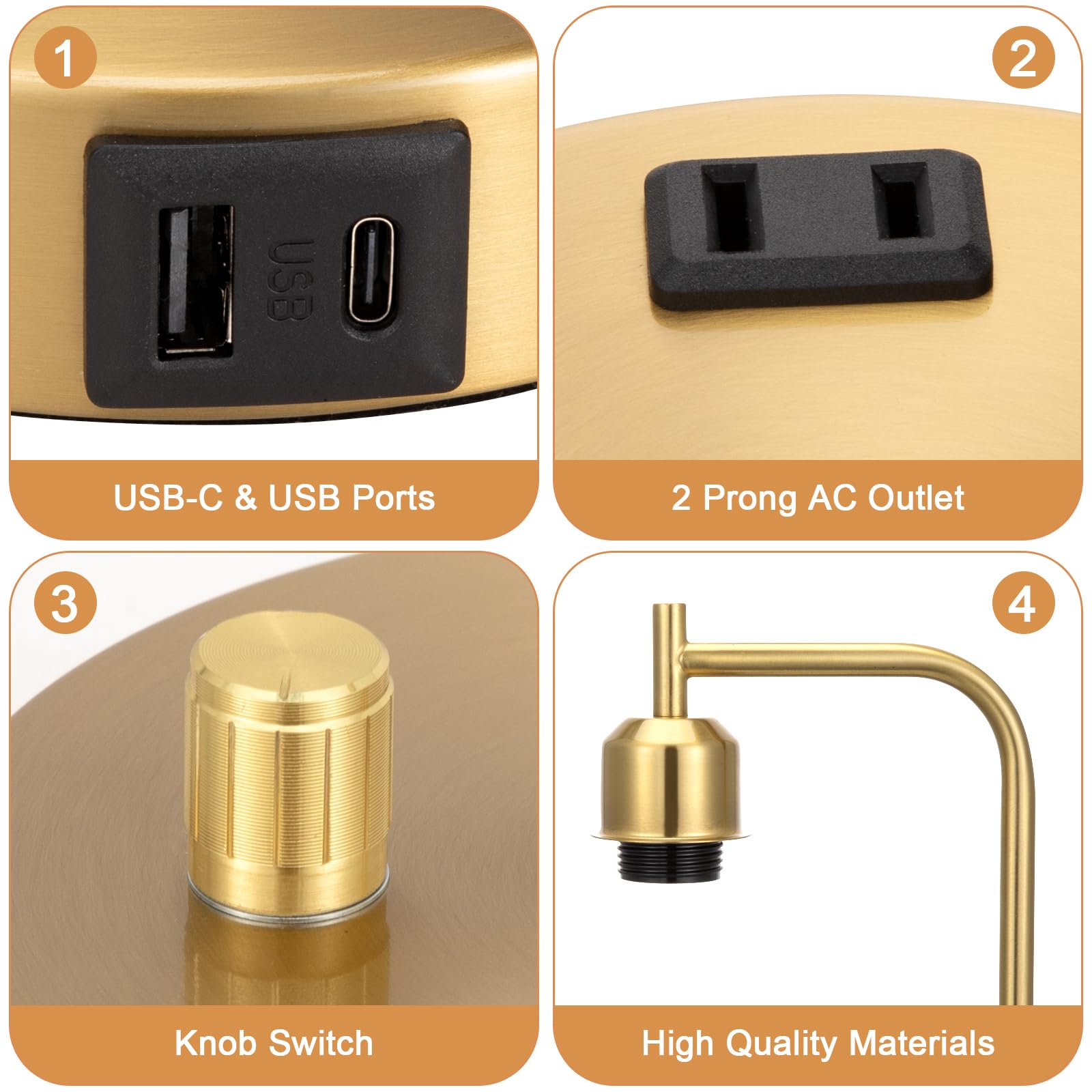 Innqoo Gold Lamp dimmable knob offers precise brightness control