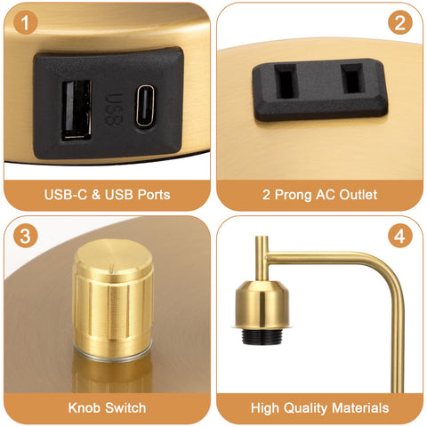 Innqoo Gold Lamp dimmable knob offers precise brightness control