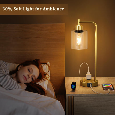 Included 6W LED bulb on Innqoo lamp with steady, eye-friendly light