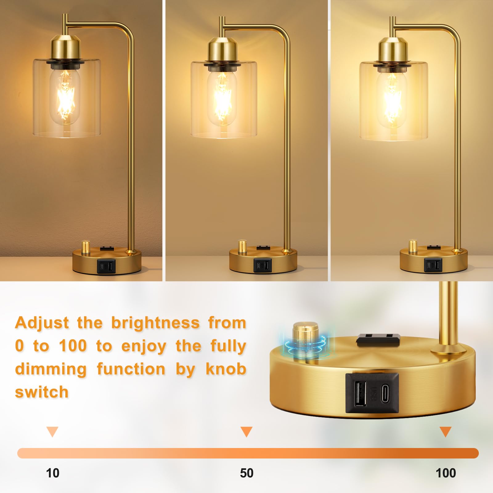 Innqoo lamp with USB-C port and USB outlets powers devices anytime