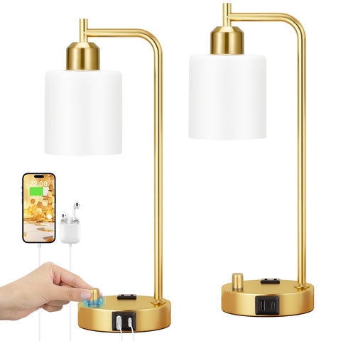 Innqoo bedside lamp set ideal for bedroom, living room, or office desk.