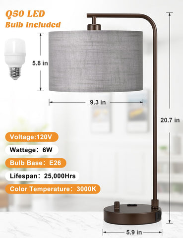 Innqoo linen shade table lamp adds soft, cozy ambiance.