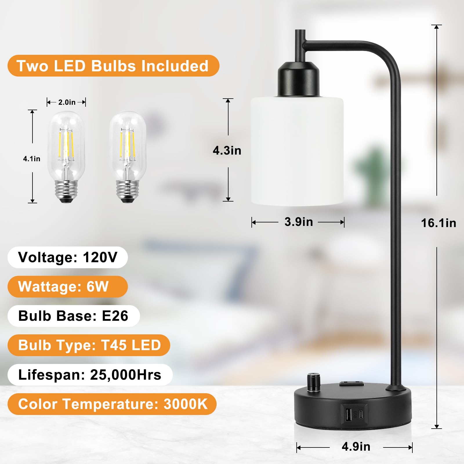 Matte black finish and sturdy metal frame of Innqoo lamp