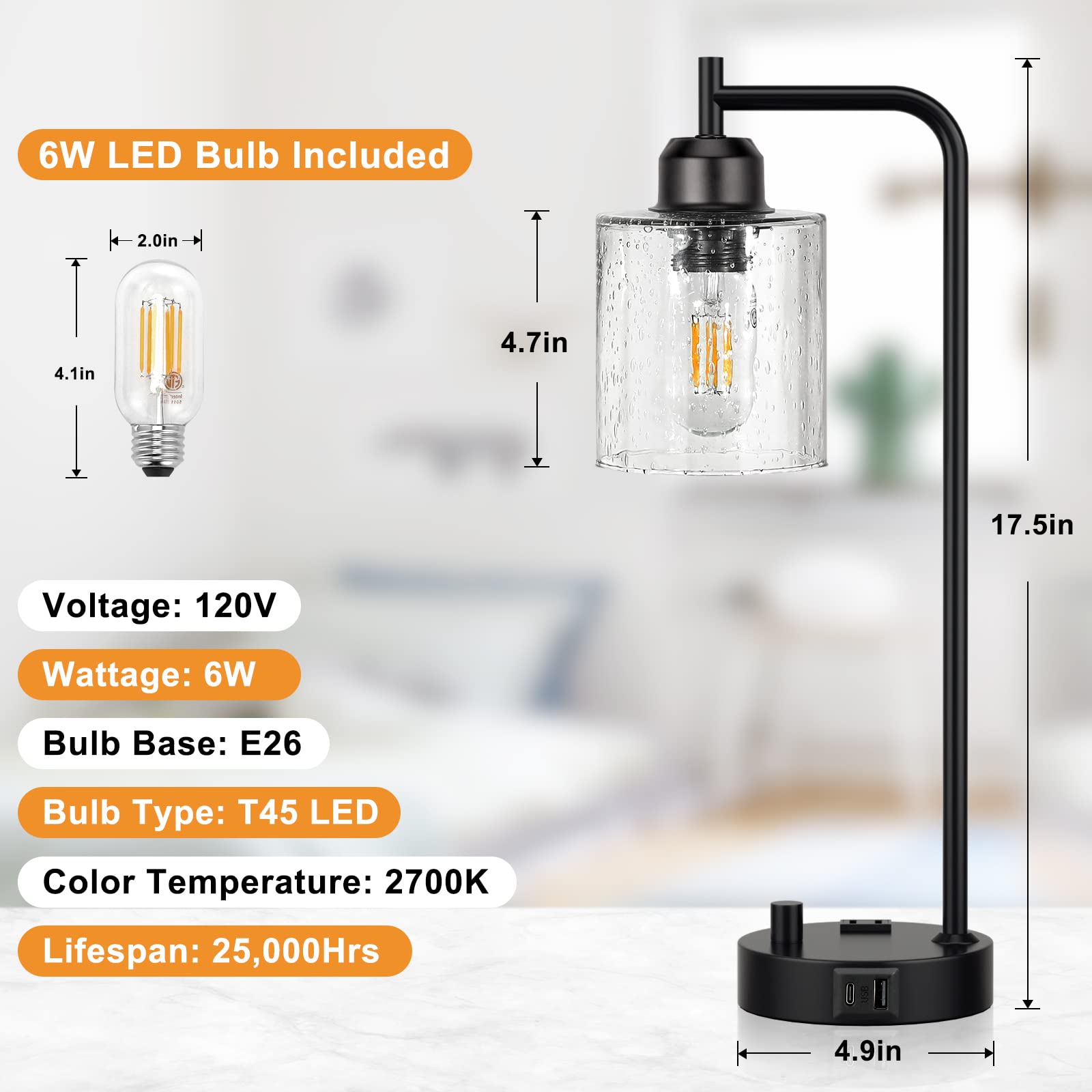 Innqoo nightstand lamp with outlets ideal for overnight charging