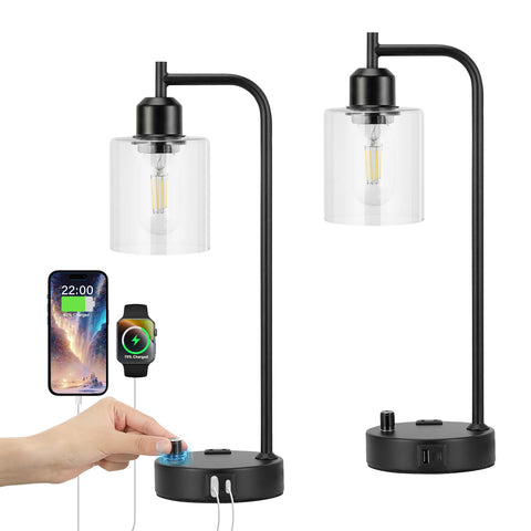 Innqoo bedroom lamps with glass shade ideal for decor and function.