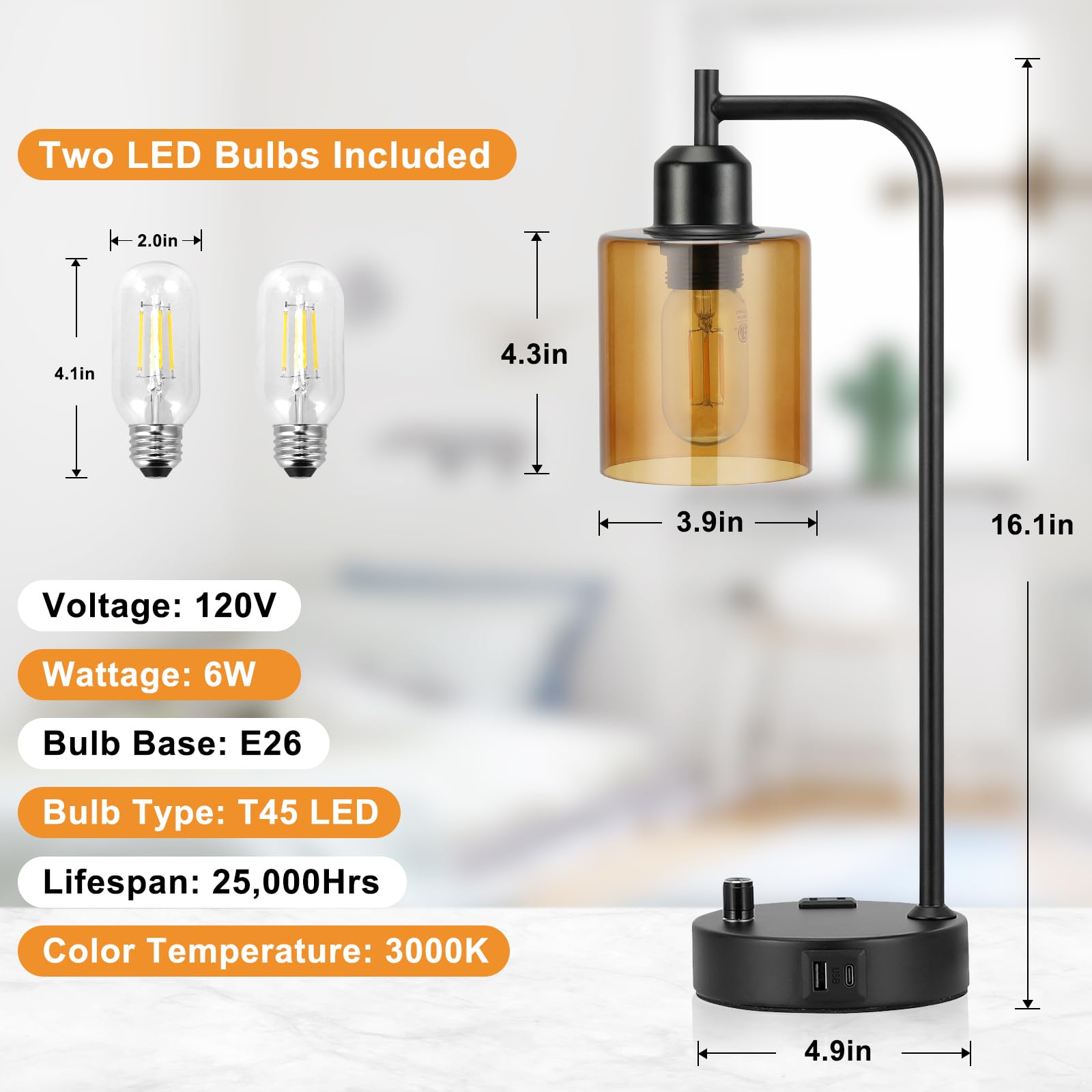 Innqoo nightstand lamps suitable for bedrooms, living rooms, desks, and offices.