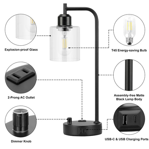 Innqoo industrial design blends vintage glass with a modern black finish.