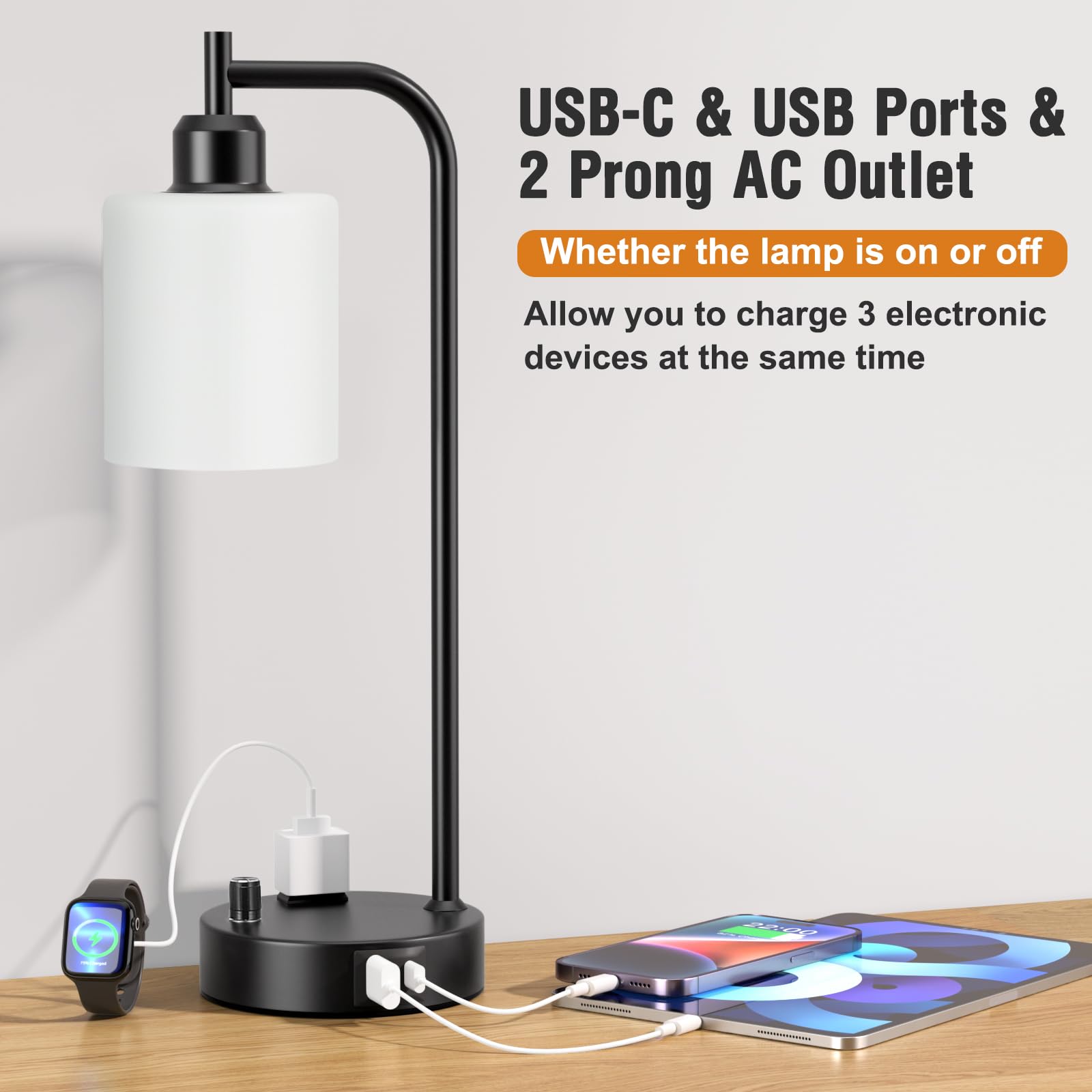 Two included 6W LED bulbs with Innqoo lamps