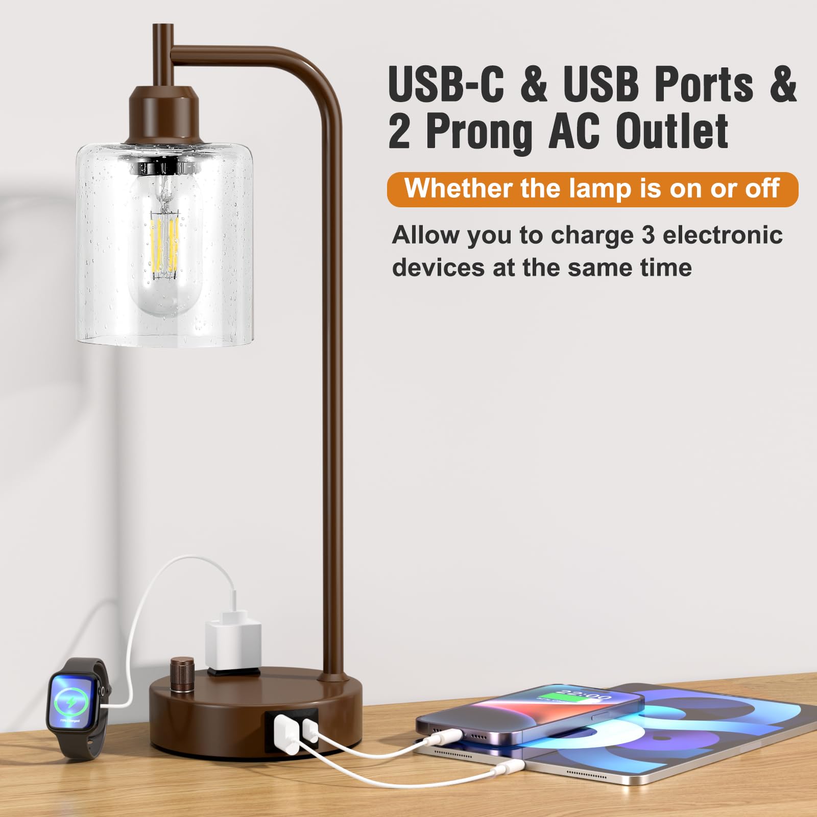 Innqoo two 6W LED bulbs included for immediate bright use.