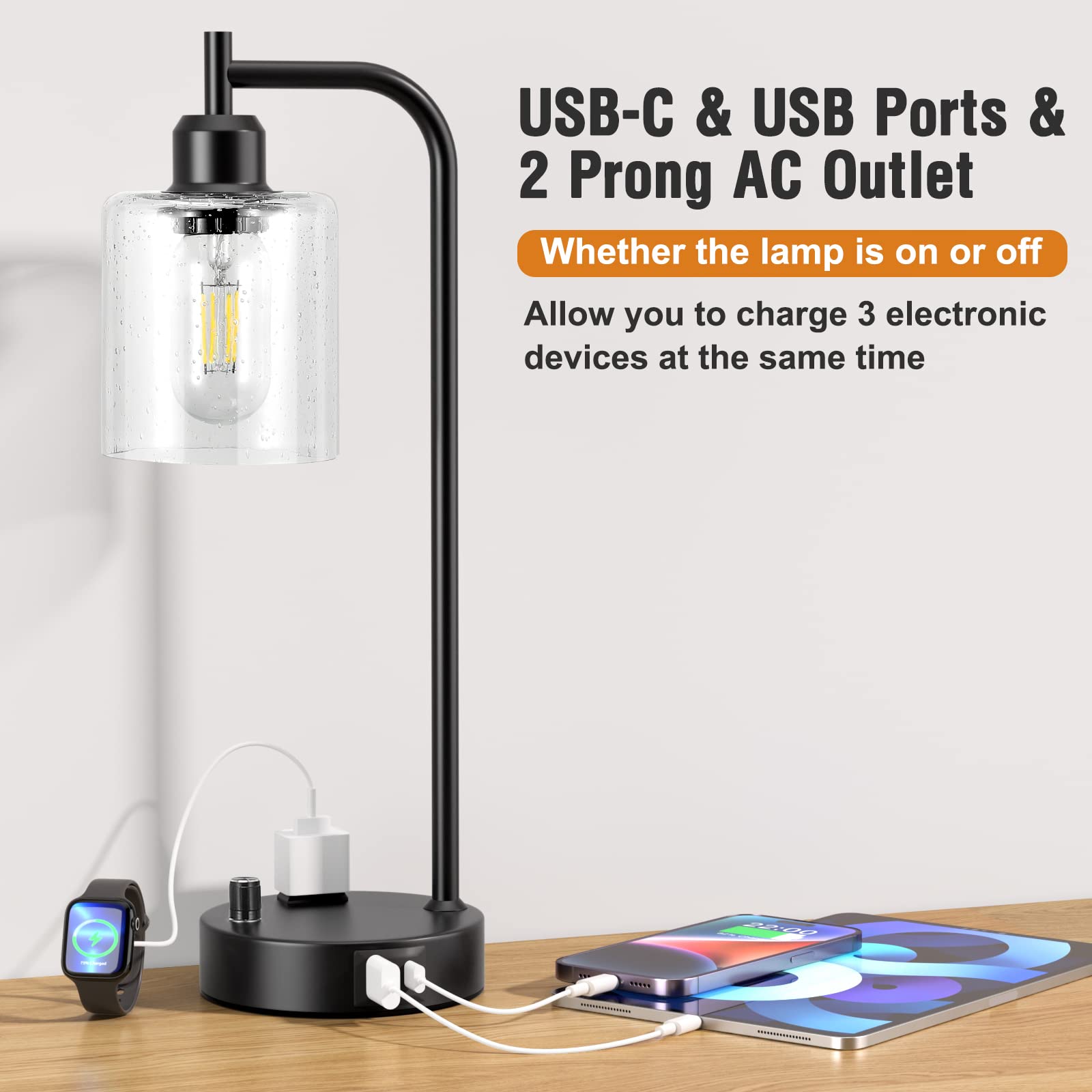 Innqoo lamps offer USB-A, USB-C ports and outlet for charging