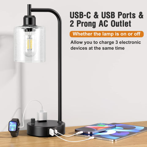 Innqoo lamps offer USB-A, USB-C ports and outlet for charging