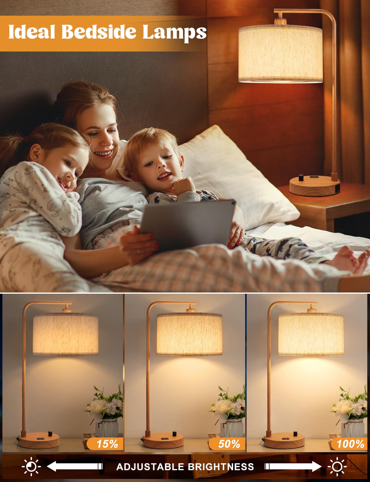 Innqoo beige linen shade adds warm ambience to bedrooms
