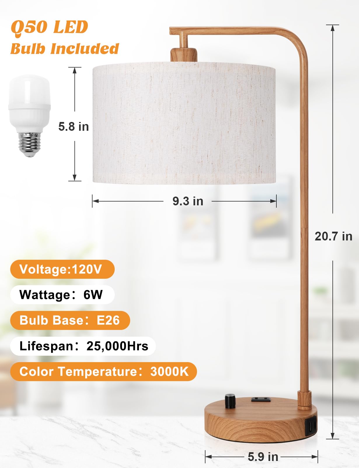 Innqoo bedside lamp offers 0-100% dimming for atmosphere control