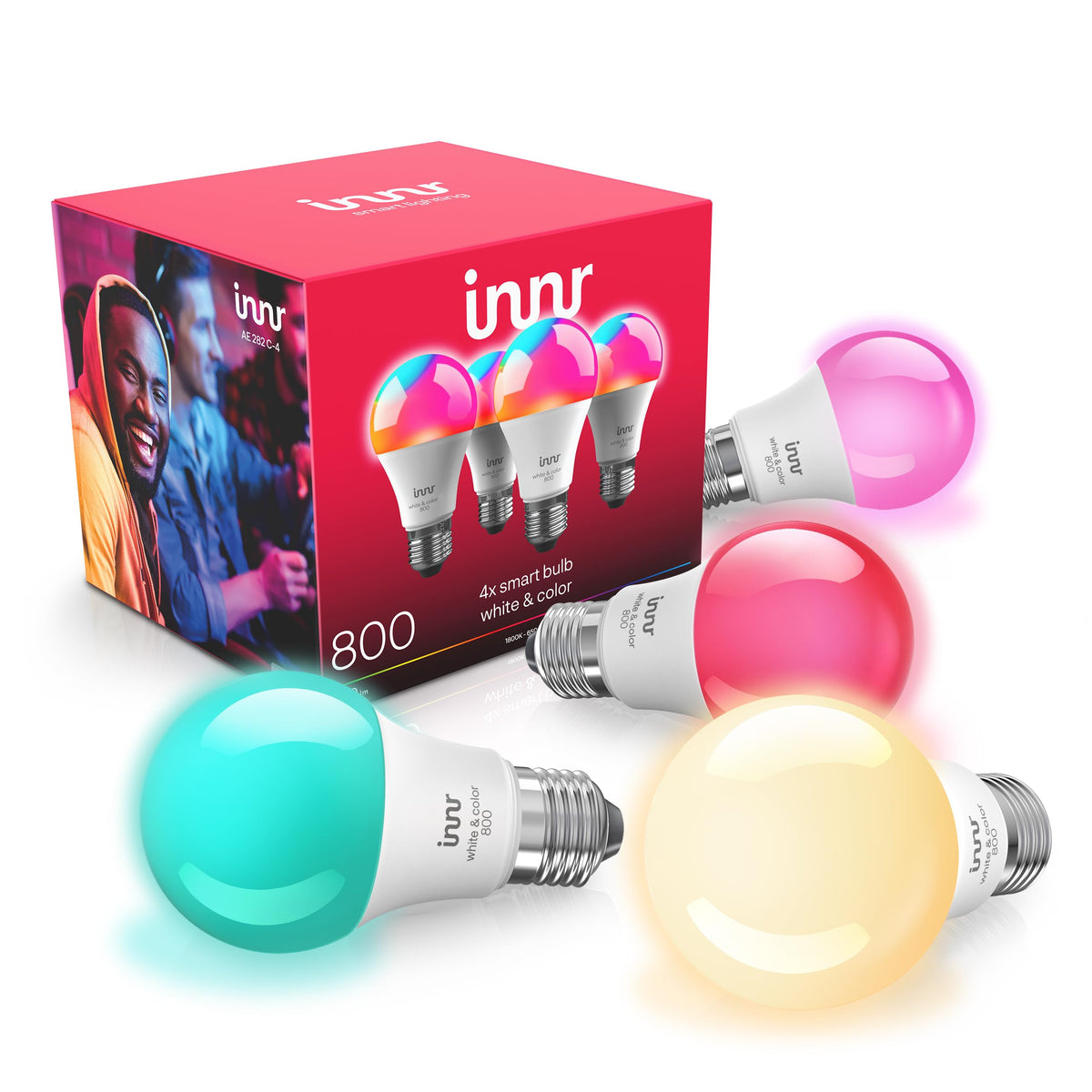 innr Zigbee A19 bulb color spectrum for vibrant mood lighting in any room
