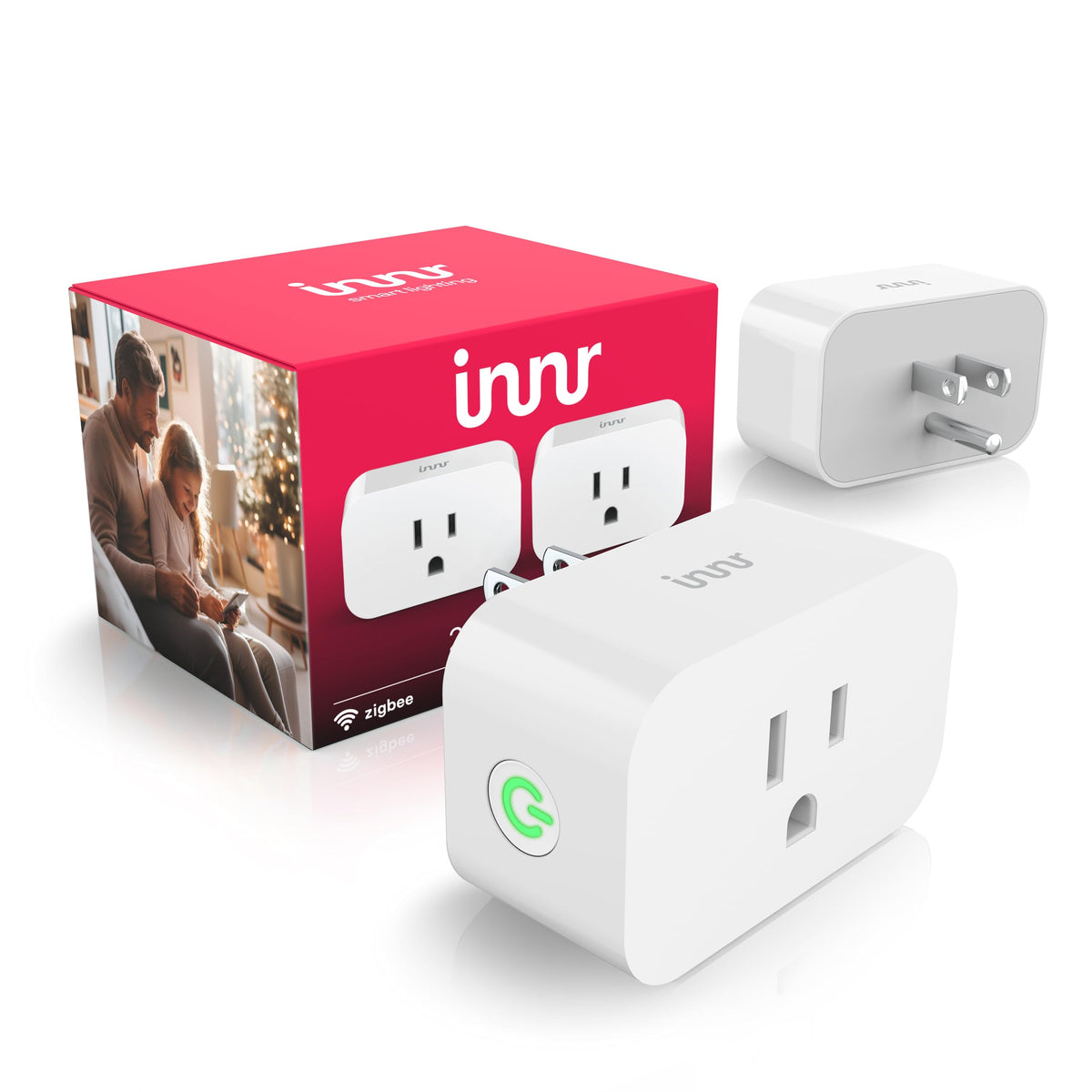 Innr Zigbee Smart Plug 2-Pack on-off button for easy remote control