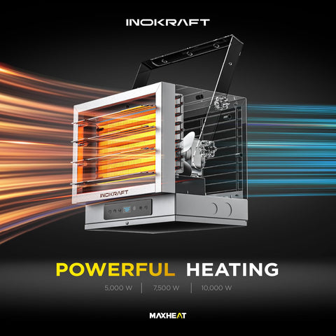 InoKraft five-angle louvers direct warm air efficiently.