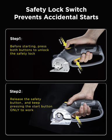 InoKraft Cardboard Cutter safety start button prevents accidental activation