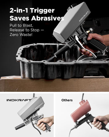 Inokraft ceramic nozzle delivers consistent airflow for rust removal.