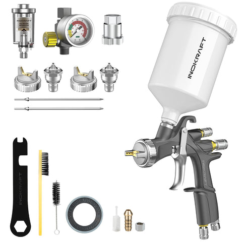 InoKraft D1 LVLP spray gun with 1.3mm nozzle for smooth automotive finishes.
