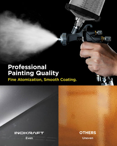 InoKraft D1 LVLP nozzles 1.3/1.5/1.7 mm enable versatile coatings.
