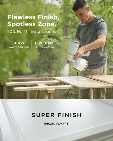 Magnetic base with 360-degree rotation maintains continuous paint flow.