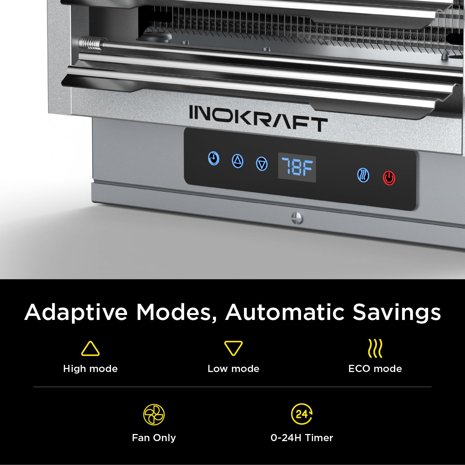 InoKraft remote control allows easy adjustment of settings.