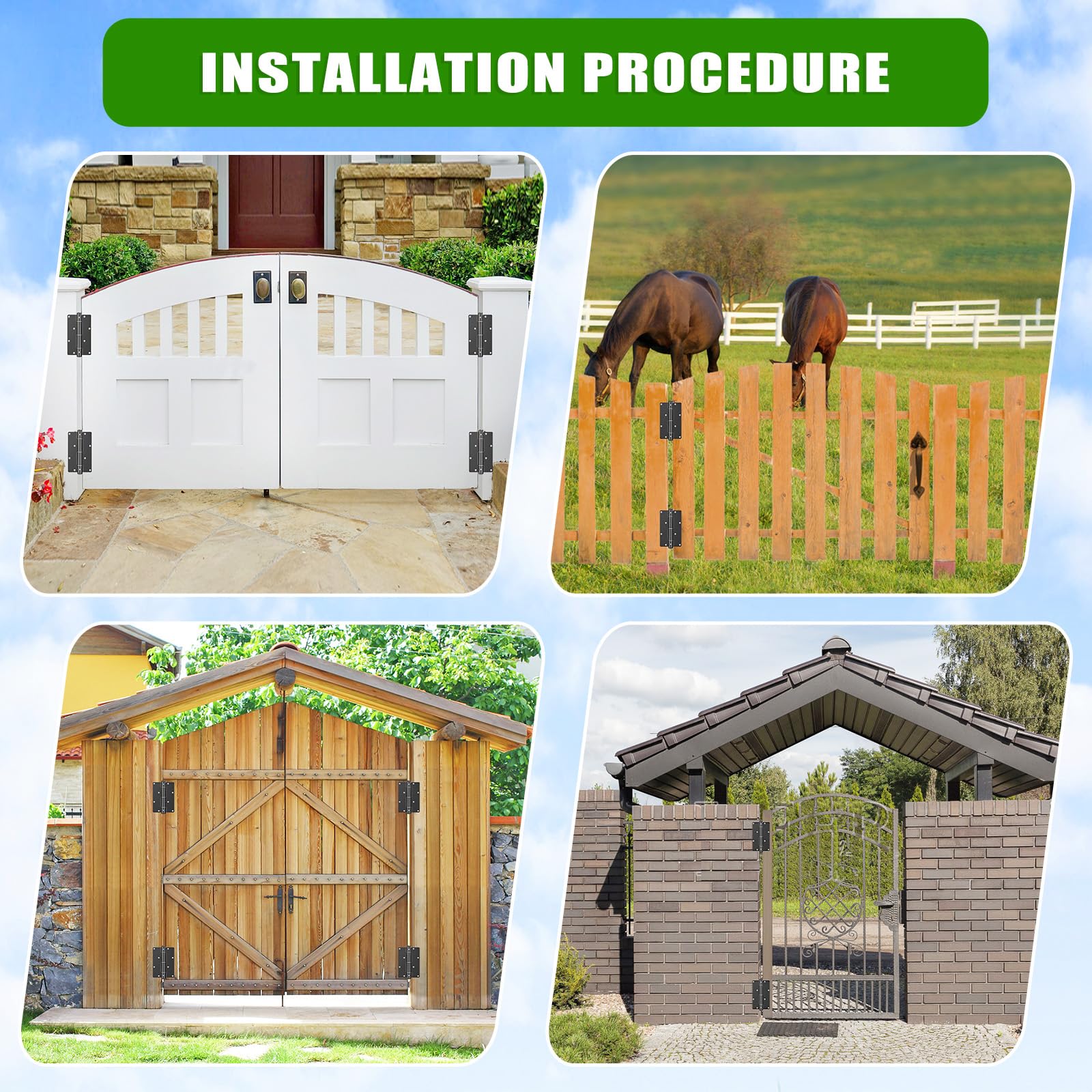 Insaga easy installation gate hinges for quick, secure setup.