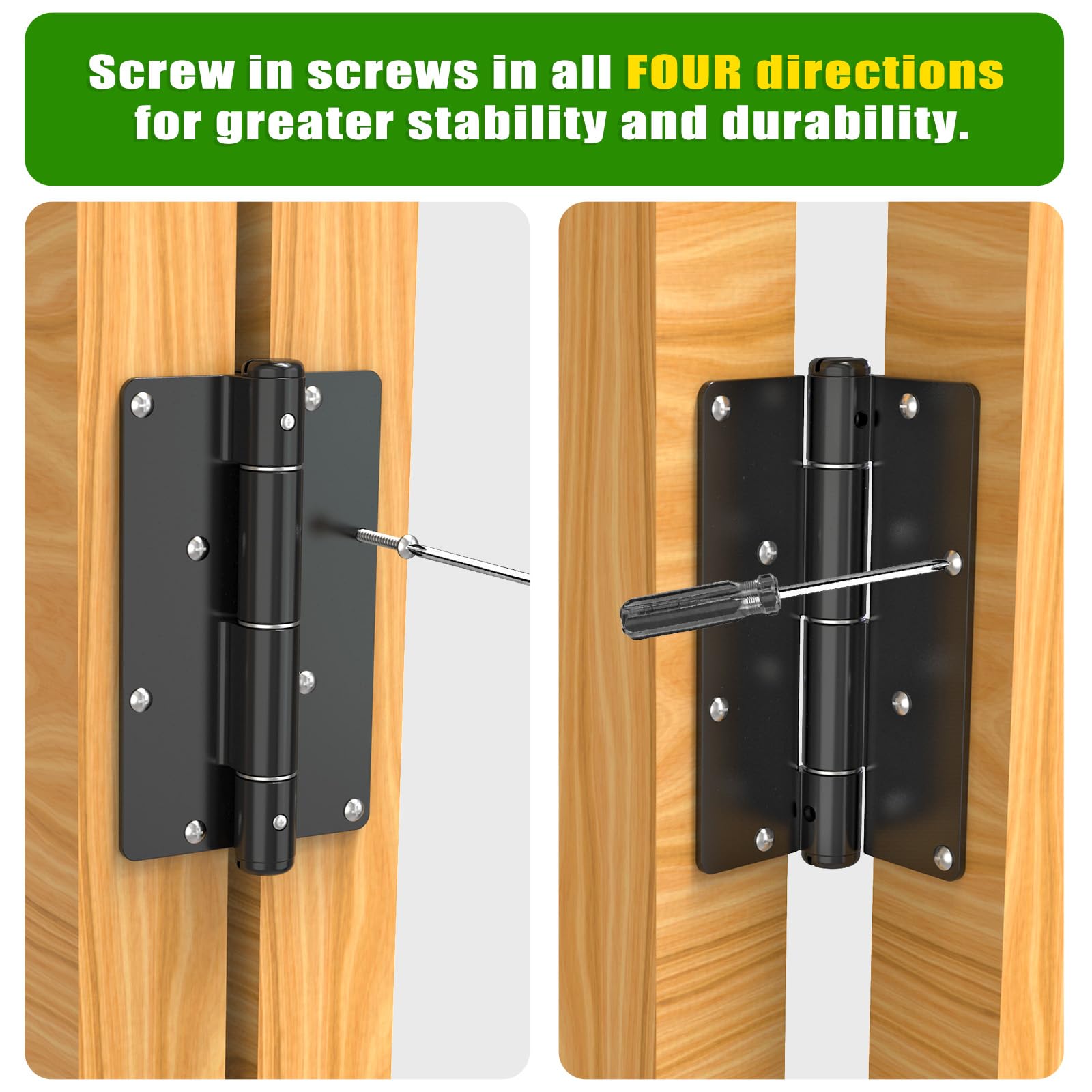 Four-sided mounting helps distribute load across posts and frames for durability.