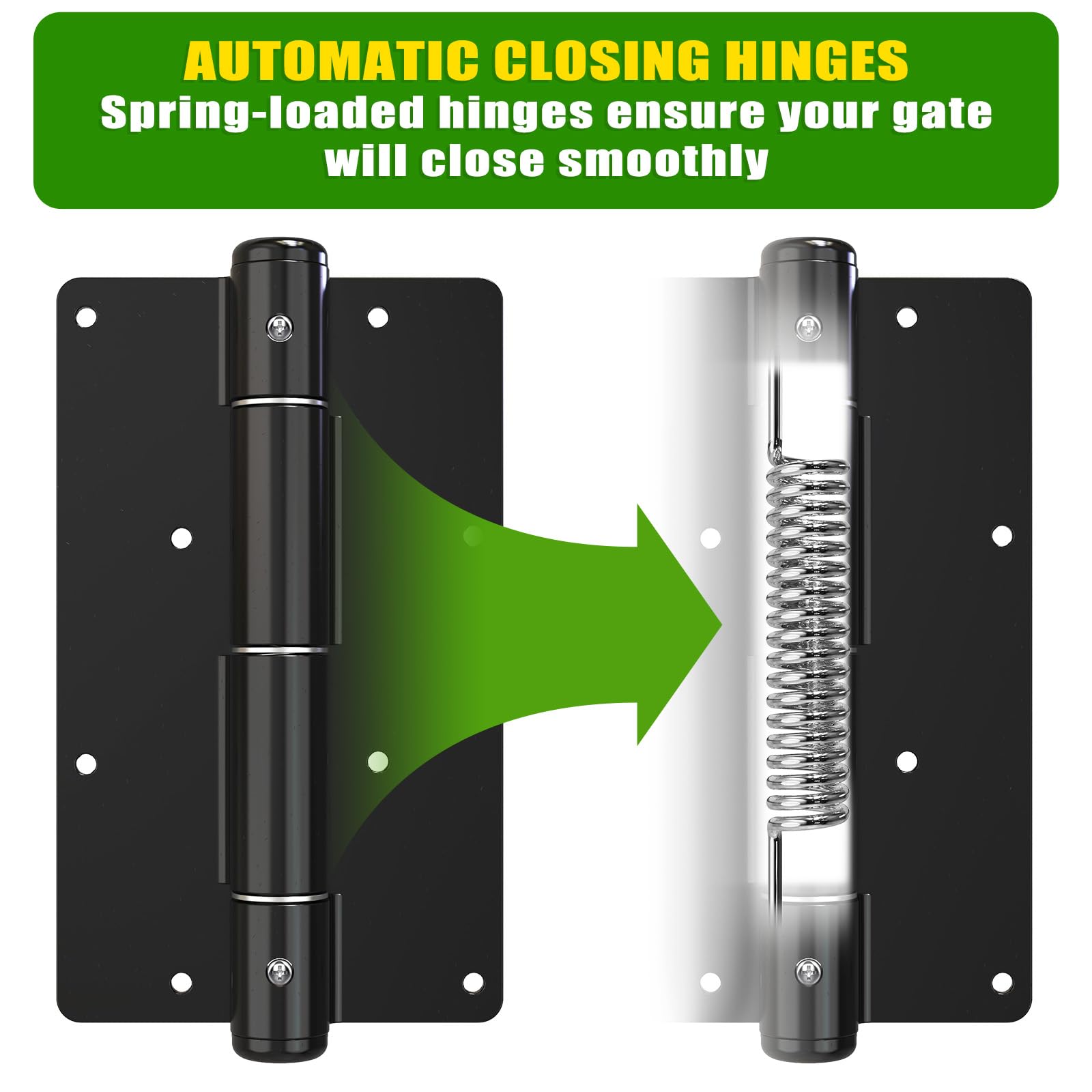 Insaga heavy-duty 3mm steel hinges handle weather exposure and prevent gate sag.
