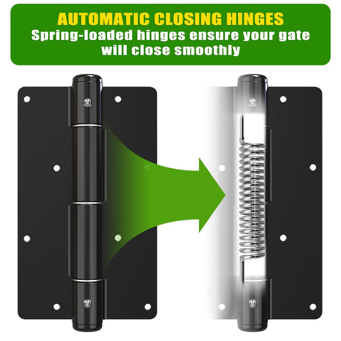 Insaga heavy-duty 3mm steel hinges handle weather exposure and prevent gate sag.