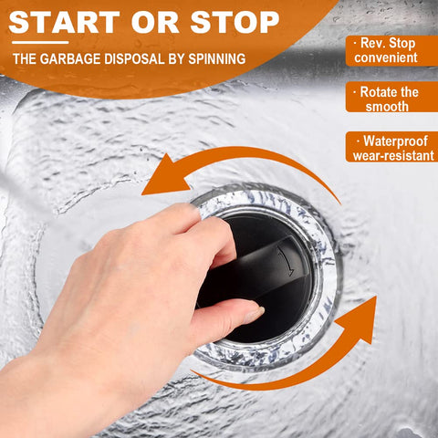 Inseknm Garbage Disposal 75257 stopper installed for smooth on/off operation.