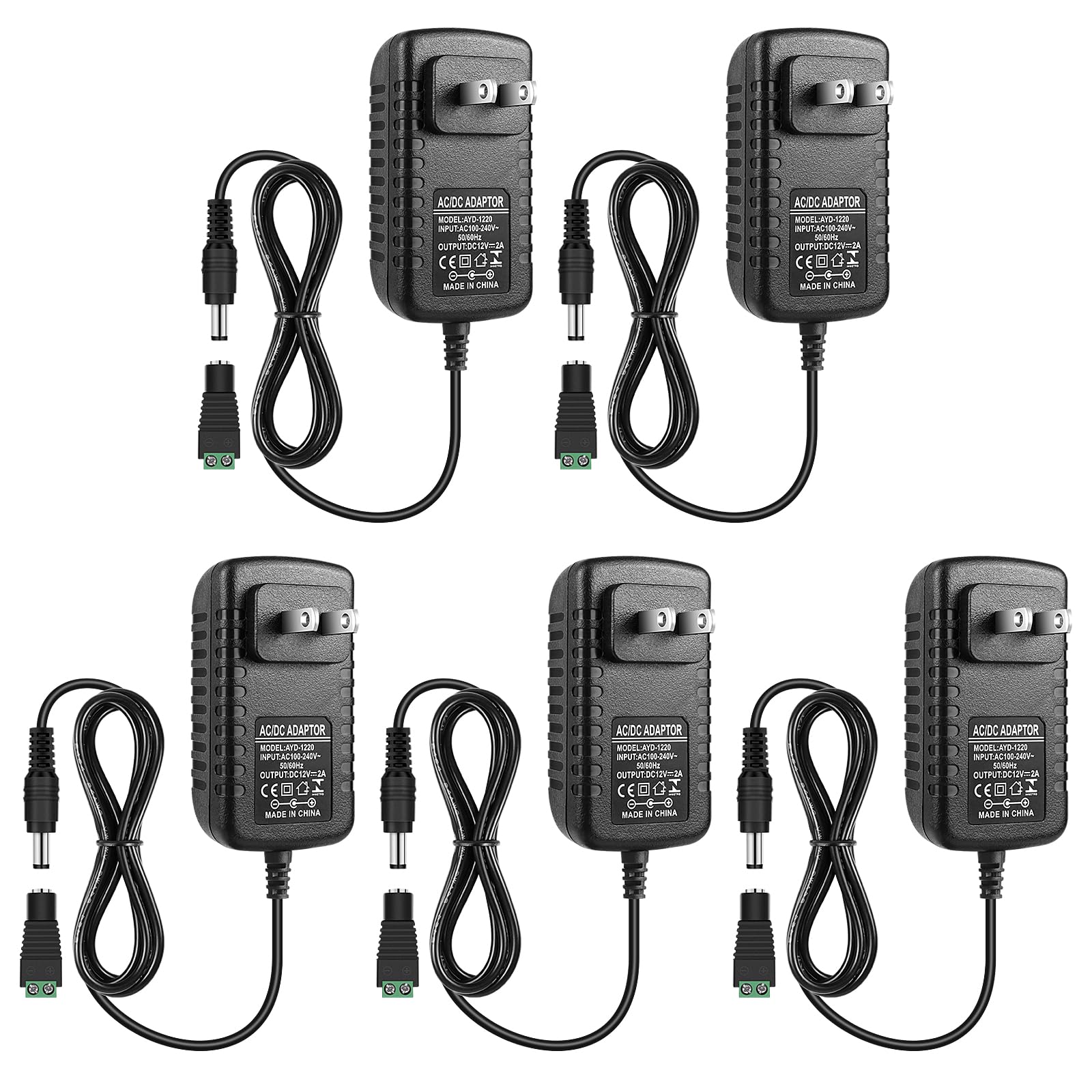 InShareplus DC 12V power supply front view for versatile LED setups